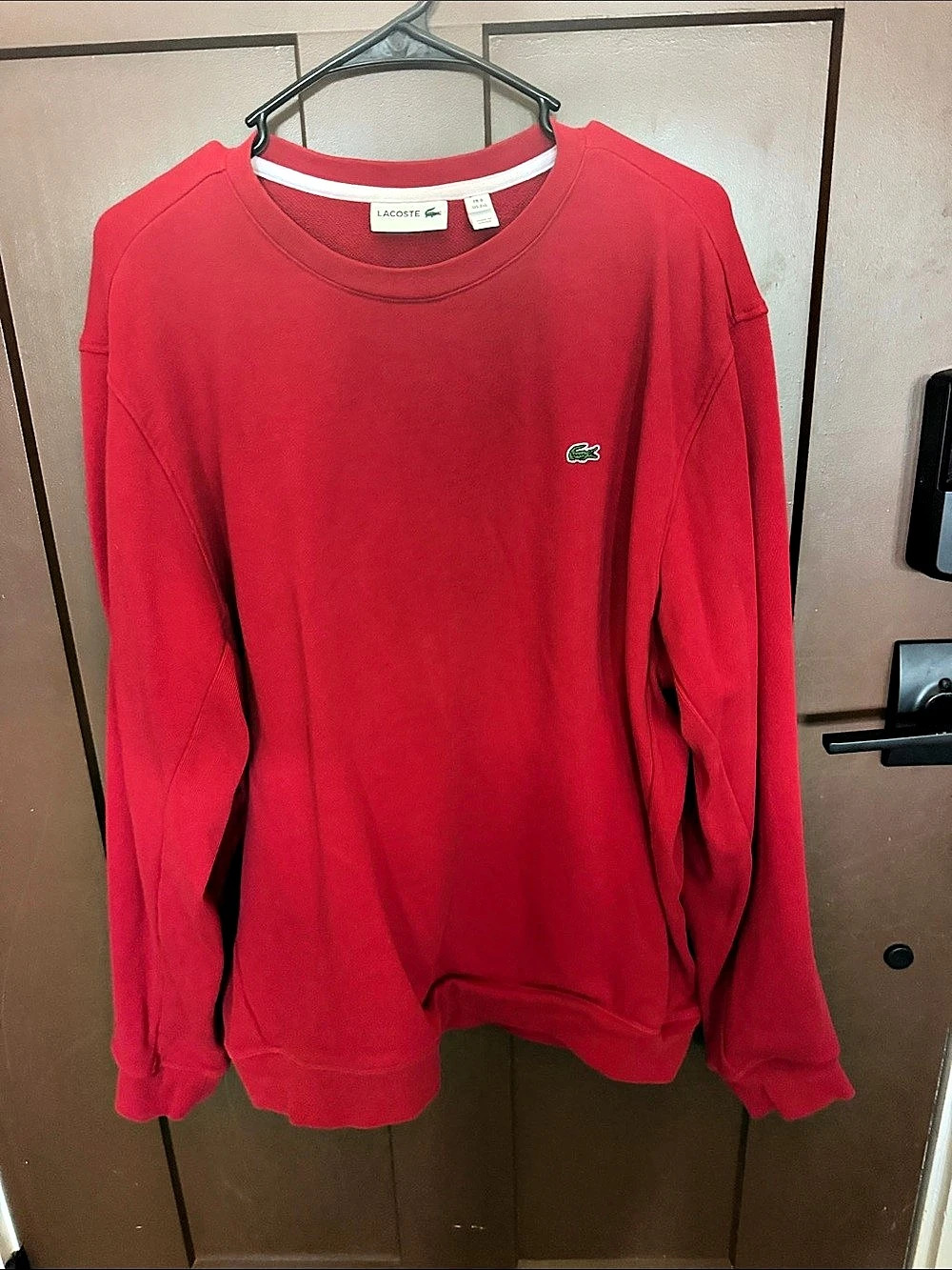 Lacoste Men's Classic Fleece Crewneck Sweatshirt Red XL